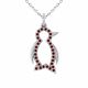 0.17 Carat Red Diamond Dove Pendant Necklace Chain 14K Gold