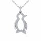 0.17 Carat Fancy Real G-H Diamond  Dove Pendant Necklace + Chain 14K Gold