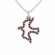 0.16 Carat Red Diamond Penguin Pendant Necklace Chain 14K Gold