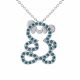 0.24 Carat Blue Diamond Bear Pendant Necklace Chain 14K Gold