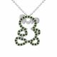 0.24 Carat Green Diamond Bear Pendant Necklace Chain 14K Gold