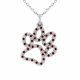 0.19 Carat Red Diamond Paw Print Pendant Necklace Chain 14K Gold