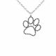 0.33 Carat Black Diamond Paw Print Pendant Necklace Chain 14K Gold