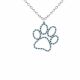 0.33 Carat Blue Diamond Paw Print Pendant Necklace Chain 14K Gold