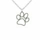 0.33 Carat Green Diamond Paw Print Pendant Necklace Chain 14K Gold