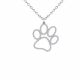 0.33 Carat Fancy Real G-H Diamond  Paw Print Pendant Necklace + Chain 14K Gold