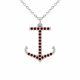 0.72 Carat Red Diamond Anchor Pendant Necklace Chain 14K Gold