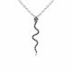 0.36 Carat Black Diamond Snake Pendant Necklace Chain 14K Gold