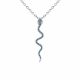 0.36 Carat Blue Diamond Snake Pendant Necklace Chain 14K Gold