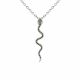 0.36 Carat Green Diamond Snake Pendant Necklace Chain 14K Gold