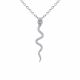 0.36 Carat Fancy Real G-H Diamond Snake Pendant Necklace + Chain 14K Gold