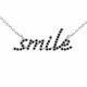 0.25 Carat Black Diamond Smile Pendant Necklace Chain 14K Gold