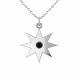 0.15 Carat Black Diamond Star Pendant Necklace Chain 14K Gold