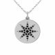 0.23 Carat Black Diamond Star Disc Pendant Necklace Chain 14K Gold