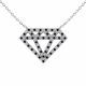 0.2 Carat Black Diamond Diamond Shape Pendant Chain 14K Gold