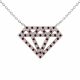 0.2 Carat Red Diamond Diamond Shape Pendant Chain 14K Gold