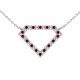 0.16 Carat Red Diamond Diamond Shape Pendant Chain 14K Gold