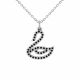 0.21 Carat Black Diamond Swan Pendant Necklace Chain 14K Gold