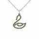 0.21 Carat Green Diamond Swan Pendant Necklace Chain 14K Gold