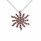 0.49 Carat Red Diamond Sun Pendant Necklace Chain 14K Gold