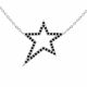 0.44 Carat Black Diamond Dancing Star Pendant Necklace Chain 14K Gold