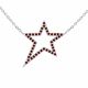 0.44 Carat Red Diamond Dancing Star Pendant Necklace Chain 14K Gold