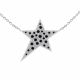 0.35 Carat Black Diamond Star Pendant Necklace Chain 14K Gold