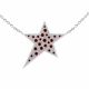 0.35 Carat Red Diamond Star Pendant Necklace Chain 14K Gold