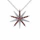 0.26 Carat Red Diamond Starburst Pendant Necklace Chain 14K Gold