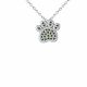 0.26 Carat Green Diamond PawPrint Pendant Necklace Chain 14K Gold