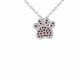 0.26 Carat Red Diamond PawPrint Pendant Necklace Chain 14K Gold