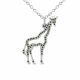 0.26 Carat Green Diamond Giraffe Pendant Necklace Chain 14K Gold