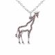 0.26 Carat Red Diamond Giraffe Pendant Necklace Chain 14K Gold