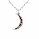 0.13 Carat Red Diamond Crescent moon Pendant Chain 14K Gold