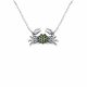 0.23 Carat Green Diamond Crab Pendant Necklace Chain 14K Gold