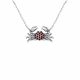 0.23 Carat Red Diamond Crab Pendant Necklace Chain 14K Gold