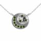 0.14 Carat Green Diamond Moon & Star Pendant Necklace Chain 14K Gold