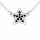 0.11 Carat Black Diamond Star Pendant Necklace Chain 14K Gold