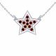 0.11 Carat Red Diamond Star Pendant Necklace Chain 14K Gold