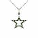 0.36 Carat Green Diamond Star Pendant Necklace Chain 14K Gold