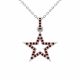 0.36 Carat Red Diamond Star Pendant Necklace Chain 14K Gold