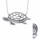 0.14 Carat Fancy Real G-H Diamond Turtle Pendant Necklace + Chain 14K Gold