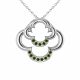 0.13 Carat Green Diamond Clover Pendant Necklace Chain 14K Gold