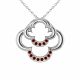 0.13 Carat Red Diamond Clover Pendant Necklace Chain 14K Gold