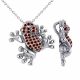 0.53 Carat Red Diamond Frog Pendant Necklace Chain 14K Gold