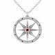 0.37 Carat Red Diamond Compass Pendant Necklace Chain 14K Gold