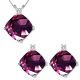 Alexandrite Cushion Gem Stone Set Pendant Earring 14K Gold With G-H Diamond