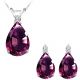 Alexandrite Pear Gem Stone Set Pendant Earring 14K White Yellow Gold Diamond