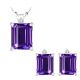 Amethyst Emerald Gem Stone Set Pendant Earring  Diamond 14K Gold