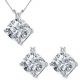 Cushion Gem Stone Set Pendant Earring 14K Gold With G-H Diamond